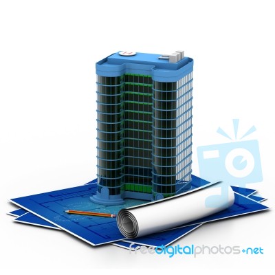 Modern Project Of Building Stock Image