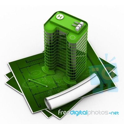 Modern Project Of Building Stock Image