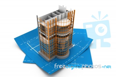 Modern Project Of Building Stock Image