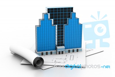 Modern Project Of Building Stock Image