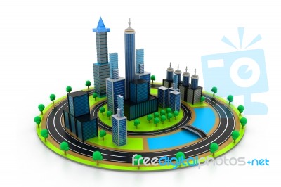 Modern Project Of Business City Stock Image