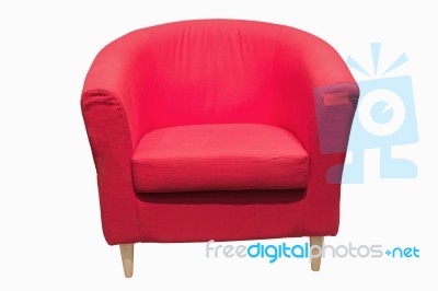 Modern Red Chair Isolated On White Background (with Clipping Pat… Stock Photo