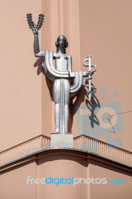 Modern Sculpture Of A Woman In Krakow Stock Photo