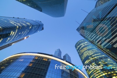 Modern Skyscrapers In Financial District (downtown) Stock Photo