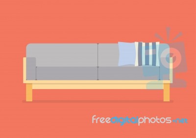 Modern Sofa Flat Style Stock Image