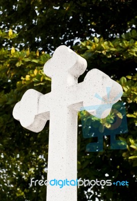 Modern White Cross Stock Photo