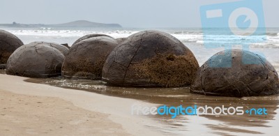 Moeraki Boulders Stock Photo