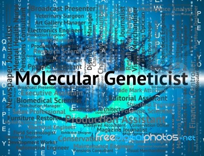 Molecular Geneticist Indicating Sub Atomic And Genetics Stock Image