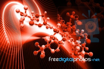 Molecular Model In 3d Stock Image