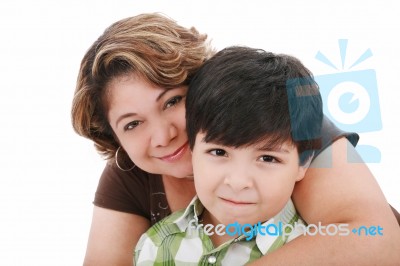 Mom With Her Son Stock Photo