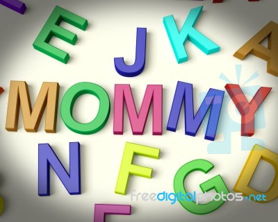 Mommy Written In Kids Letters Stock Image