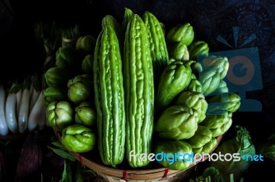 Momordica Charantia Often Called Bitter Melon Bitter Gourd Or Bi… Stock Photo