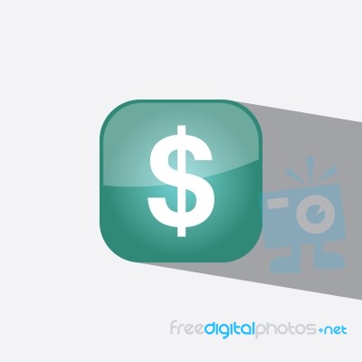 Money Button Icon Flat   Illustration  Stock Image