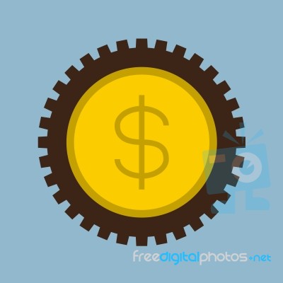 Money Coin Gear  Illustration Stock Image