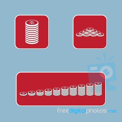 Money Coin Icon Set Stock Image