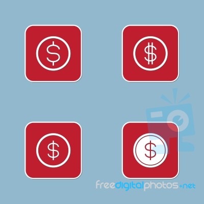 Money Coin Icon Set Stock Image