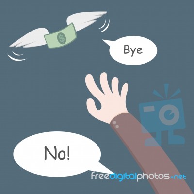 Money Flying Away From Hand Stock Image