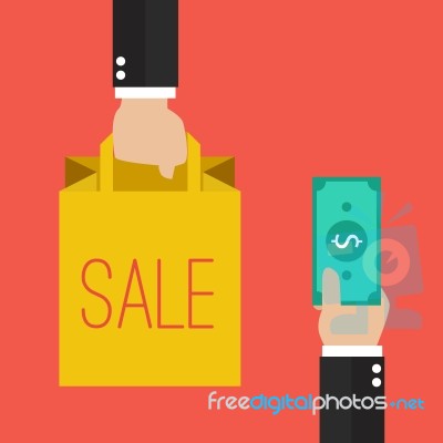 Money For Shopping Bag Stock Image