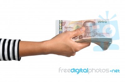 Money In Hand Stock Photo