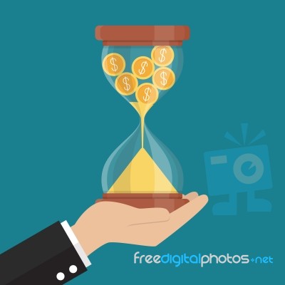 Money In Sandglass Stock Image