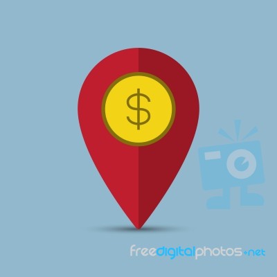 Money Pin  Illustration Stock Image