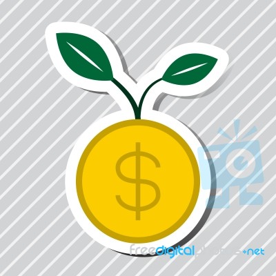 Money Plant Growth  Illustration Stock Image