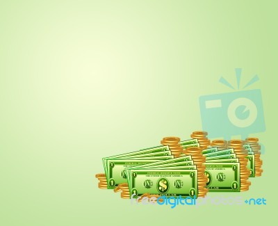 Money Su Fondo Verde Stock Image