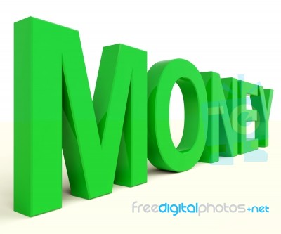 Money Text In Green Stock Image