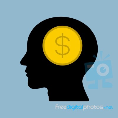 Money Thinking  Illustration Stock Image