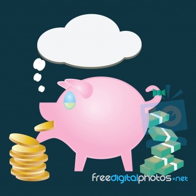 Money Transfer Pig Stock Image