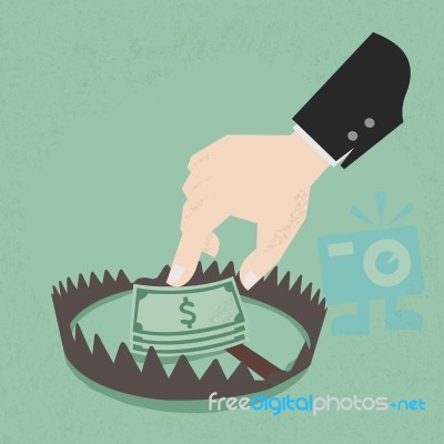 Money Trap With Hundred Dollars Stock Image