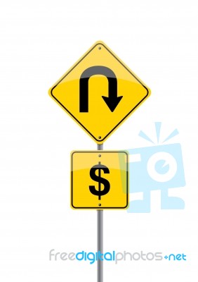 Money U-Turn Stock Photo