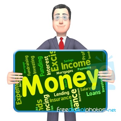 Money Word Represents Savings Words And Text Stock Image