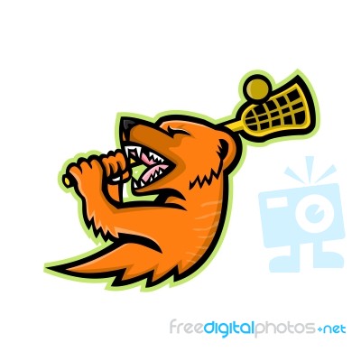 Mongoose Lacrosse Mascot Stock Image