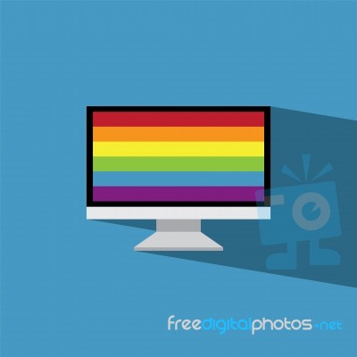 Monitor Flat Icon   Illustration  Stock Image