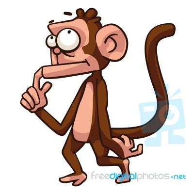 Monkey Are Thinking Stock Image