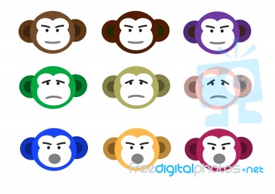 Monkey Faces Stock Image