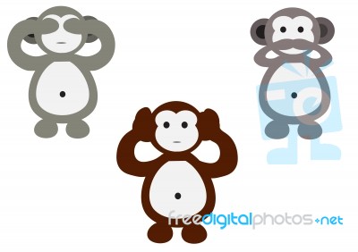 Monkeys Cartoon Stock Image