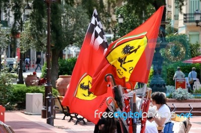 Monte Carlo, Monaco - April 19 ; Street Scene Dominated By Ferra… Stock Photo