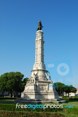 Monument Of Vasco Da Gama In Lisbon Stock Photo