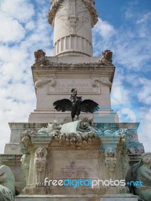 Monument To The Girondins In Place Des Quincones Bordeaux Stock Photo