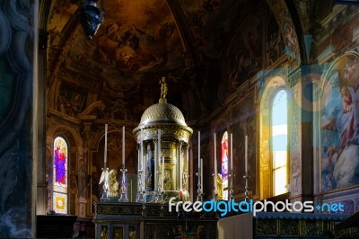 Monza, Italy/europe - October 28 : Interior View Of The Cathedra… Stock Photo