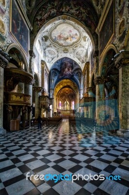 Monza, Italy/europe - October 28 : Interior View Of The Cathedra… Stock Photo