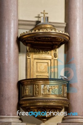 Monza, Italy/europe - October 28 : Pulpit In The Church Of St Ge… Stock Photo