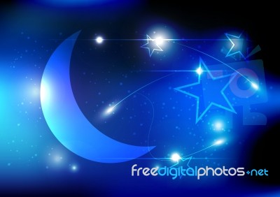 Moon And Shiny Background Stock Image