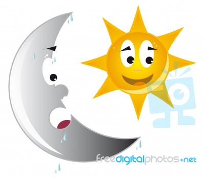 Moon And Sun Stock Image