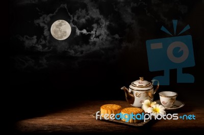 Moon Cake Stock Photo