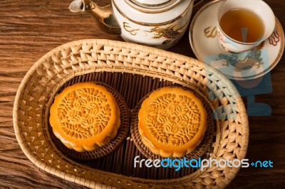 Moon Cake Stock Photo