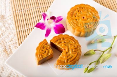 Moon Cake Stock Photo