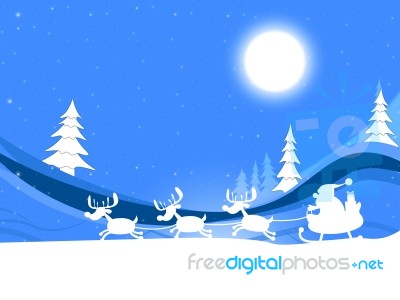 Moon Xmas Means Merry Christmas And Celebration Stock Image